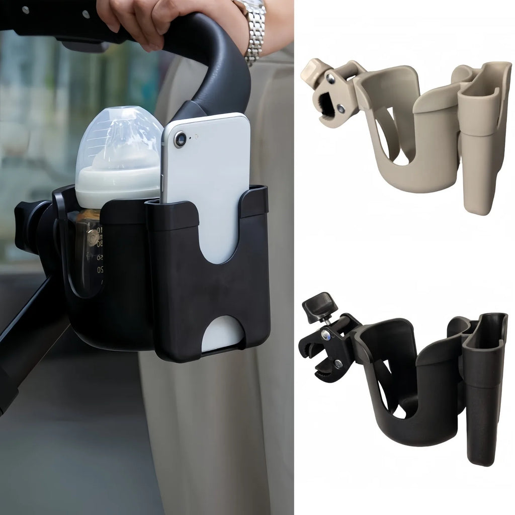 Stroller Cup Holder Anti Slip Bottle Holder with Phone Mount