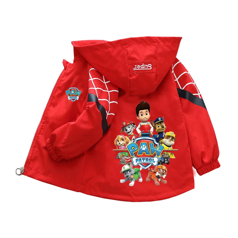Kids Cartoon Rescue Pup Hooded Jacket Spring Autumn Sports Coat 1 to 10 Years