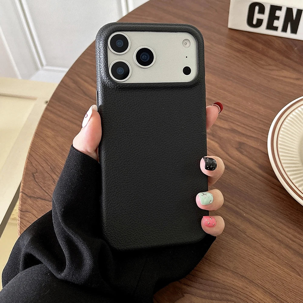 Leather Texture Shockproof Soft TPU iPhone Case