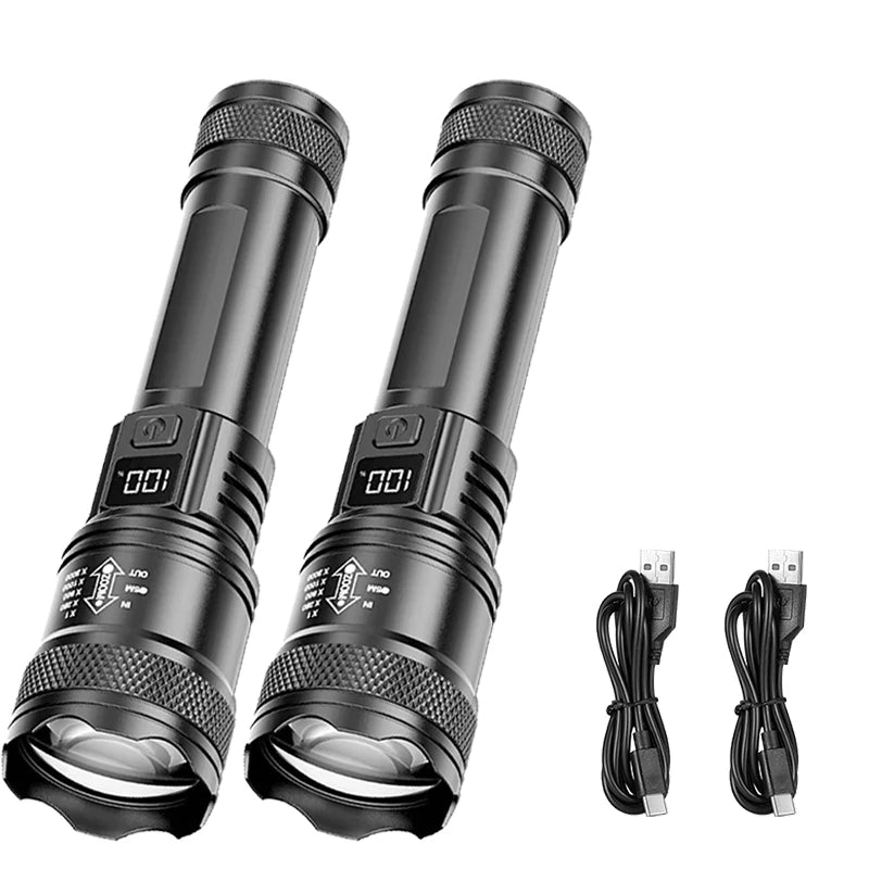 Ultra Bright LED Flashlight 2000LM Rechargeable