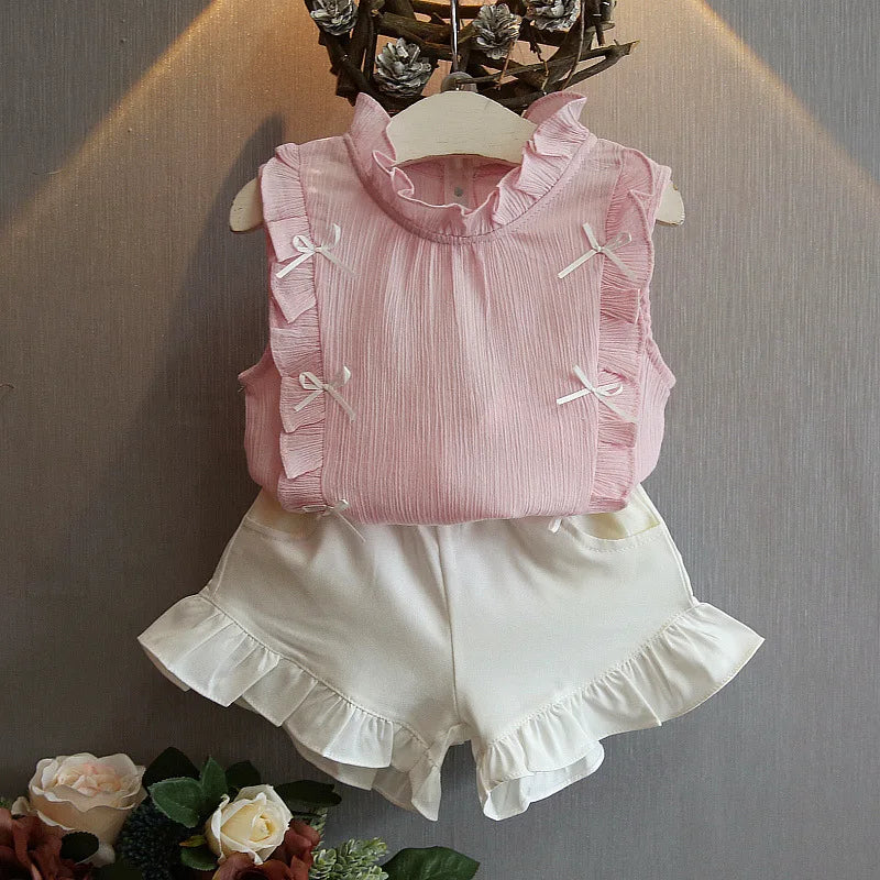 Toddler Girls Printed T-Shirt and Shorts Set Summer Outfit 0 to 5 Years