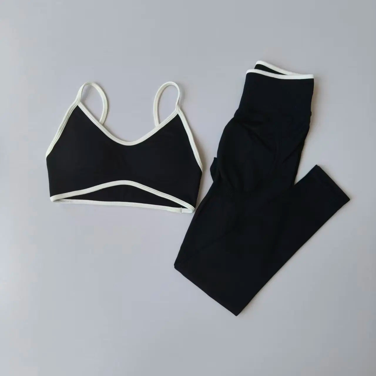 2PCS Seamless Gym Set Women High Waist Leggings Push Up Sports Bra Workout Outfit