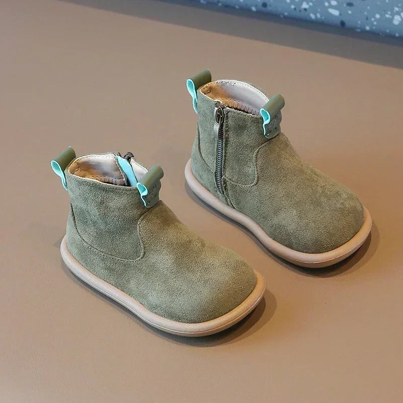 Kids Suede Ankle Boots Warm Anti Slip Casual Shoes for Boys & Girls