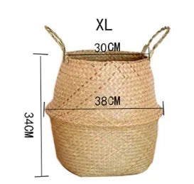 Seagrass Rattan Hanging Basket Flowerpot Laundry Storage