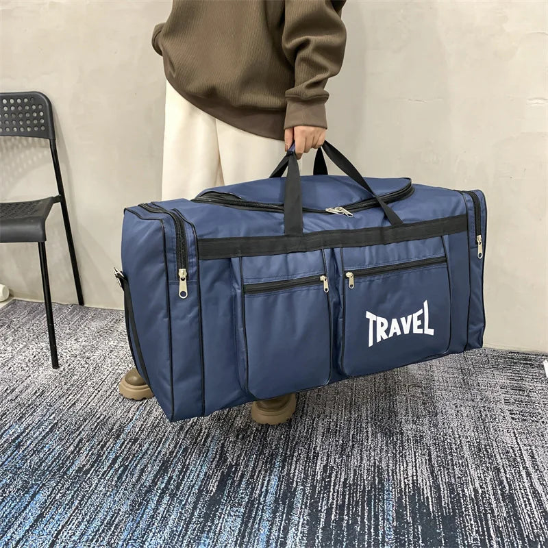 Foldable Travel Gym Bag Large Capacity Waterproof Duffel Bag Multi-Compartment Luggage