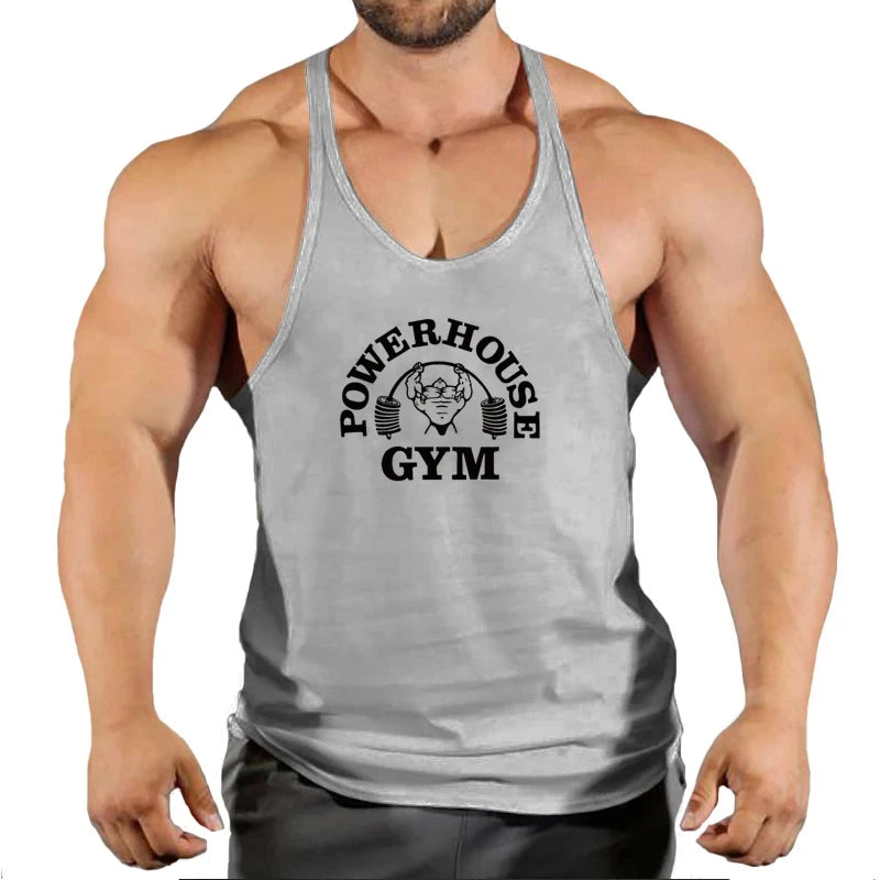 Men Gym Stringer Vest Sleeveless Bodybuilding Fitness Tank Top Workout Singlet