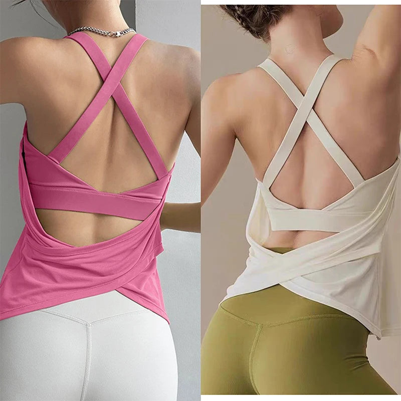 Women’s Padded Two Piece Yoga Set Sleeveless Sports Bra and Fitness Outfit