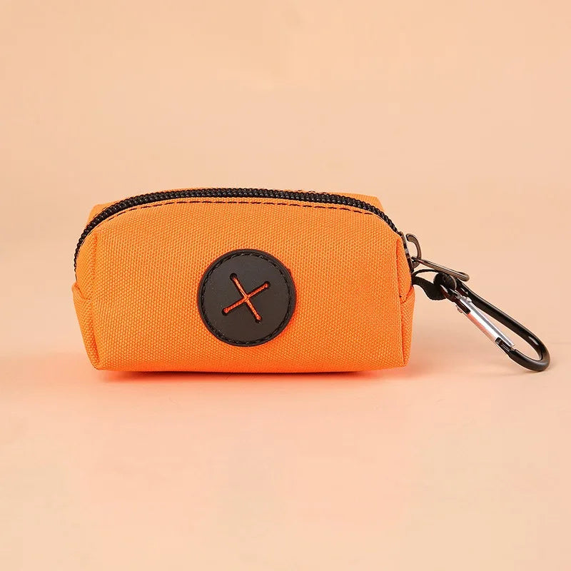 Canvas Dog Poop Bag Holder with Carabiner Clip Outdoor Waste Bag Dispenser