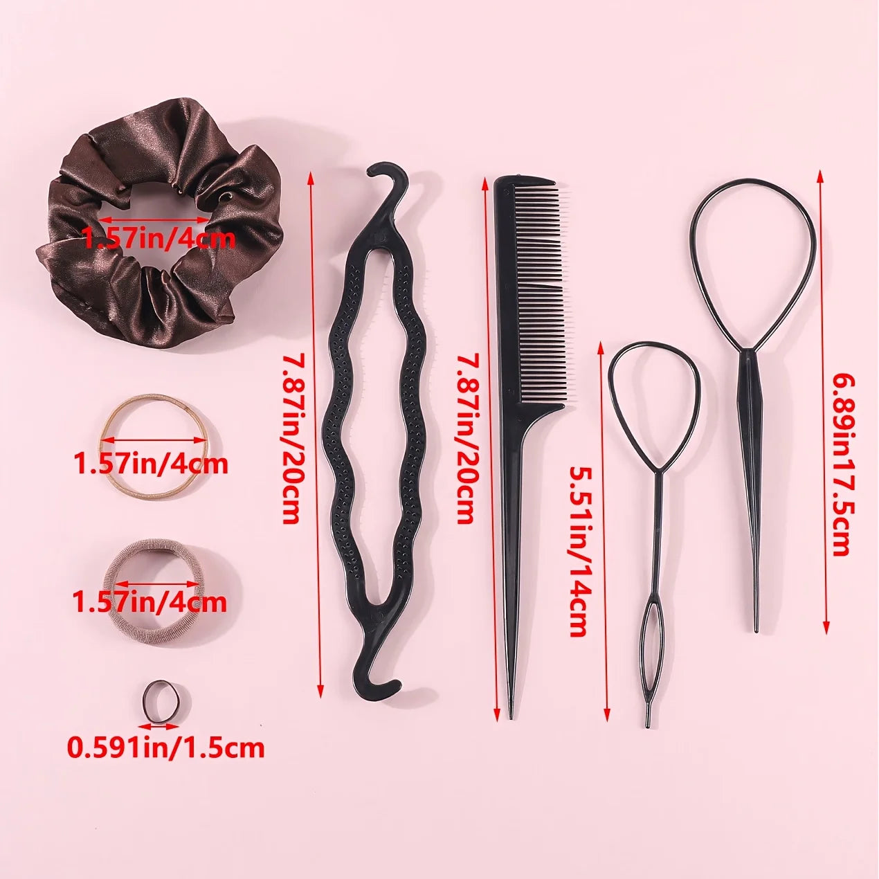 Hair Accessories Set Scrunchies Elastic Bands Ponytail Kit Women Fashion Bundle