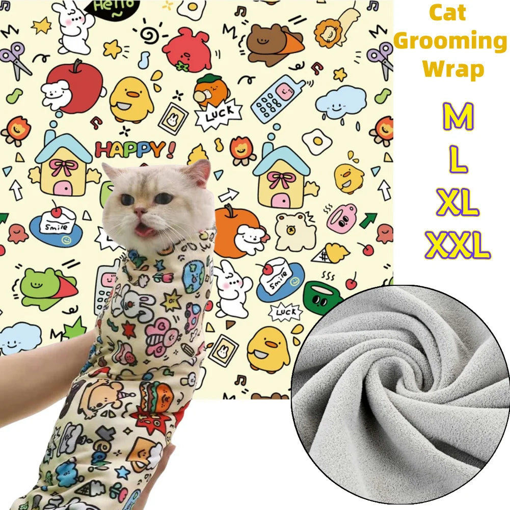 Cat Grooming Wrap Anti Bite Scratch Swaddle for Nail Clipping