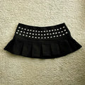 Women Y2K Low Waist Denim Mini Skirt Adjustable Waist Gothic Slim Fit Short Skirt