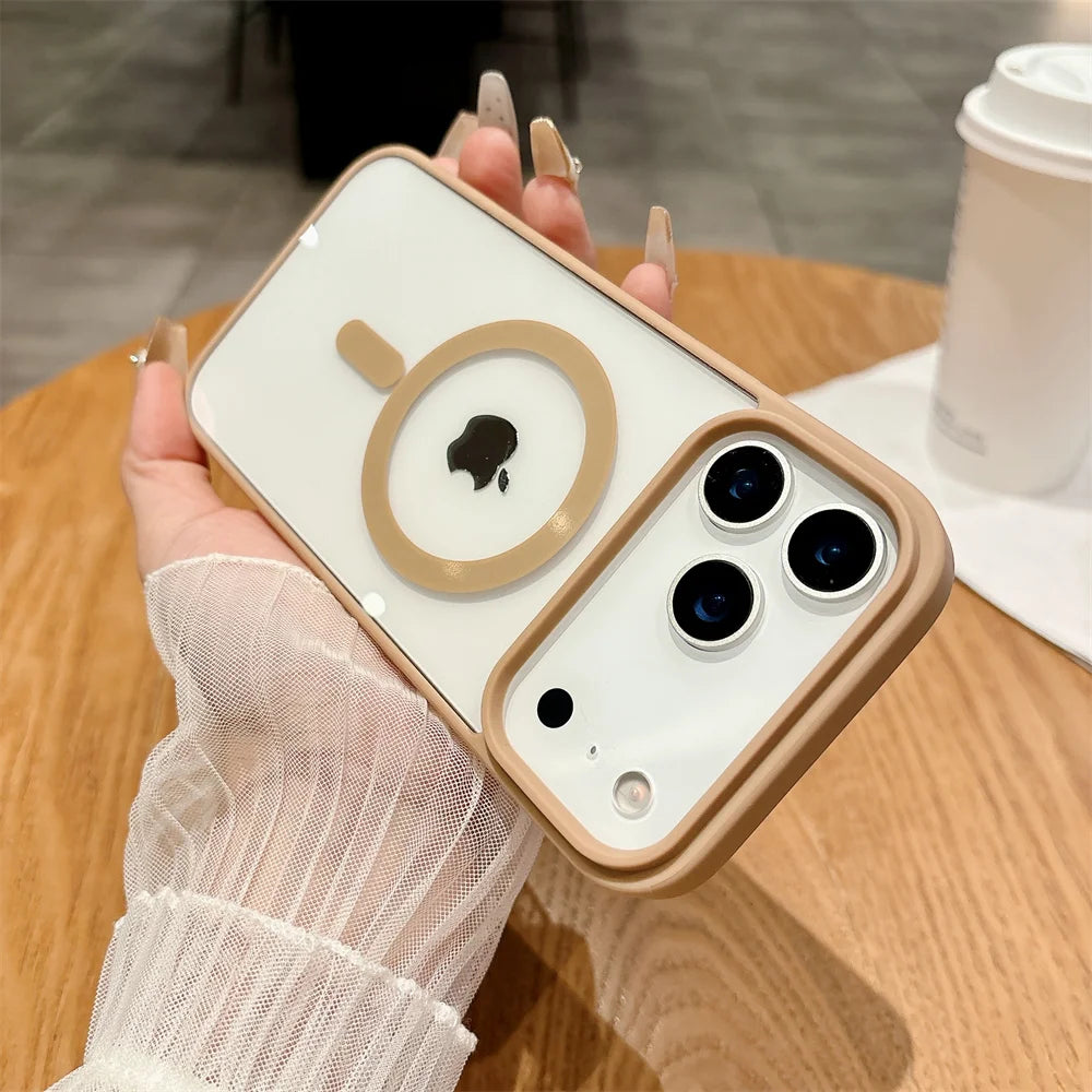 Magnetic Transparent Acrylic Shockproof iPhone Case