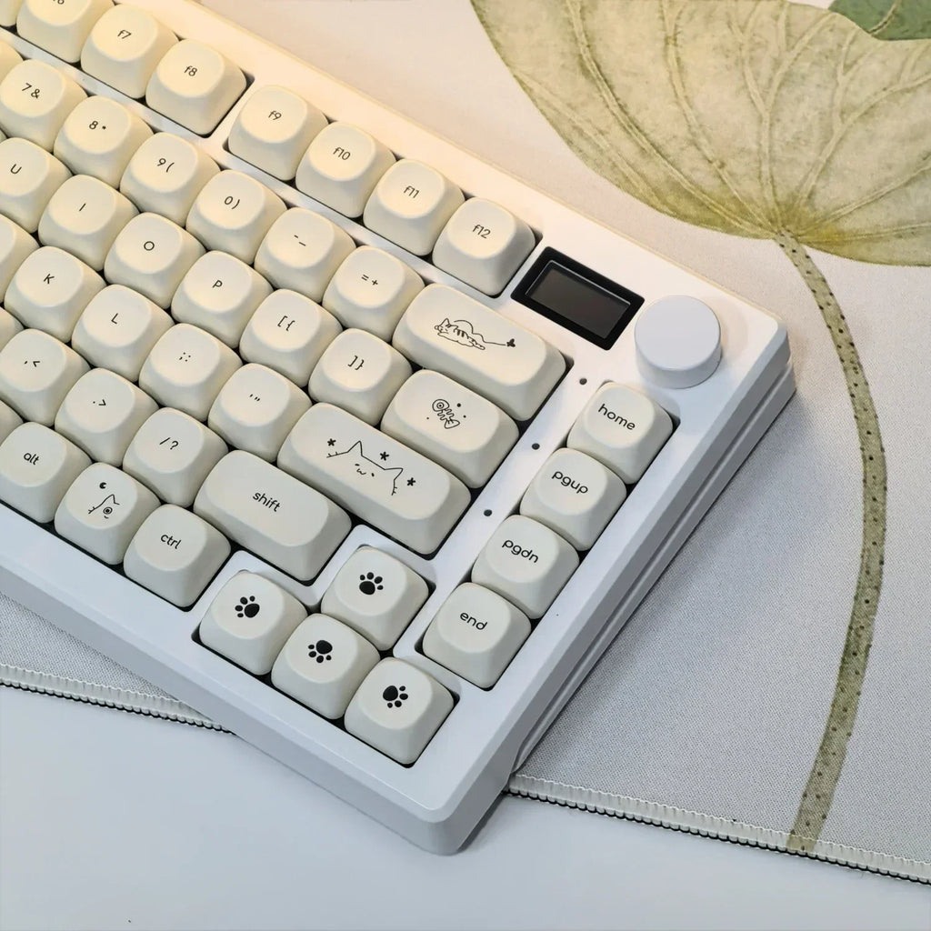 124 Keys Cute Cat PBT Keycaps MOA Profile Mechanical Keyboard Keycap Set