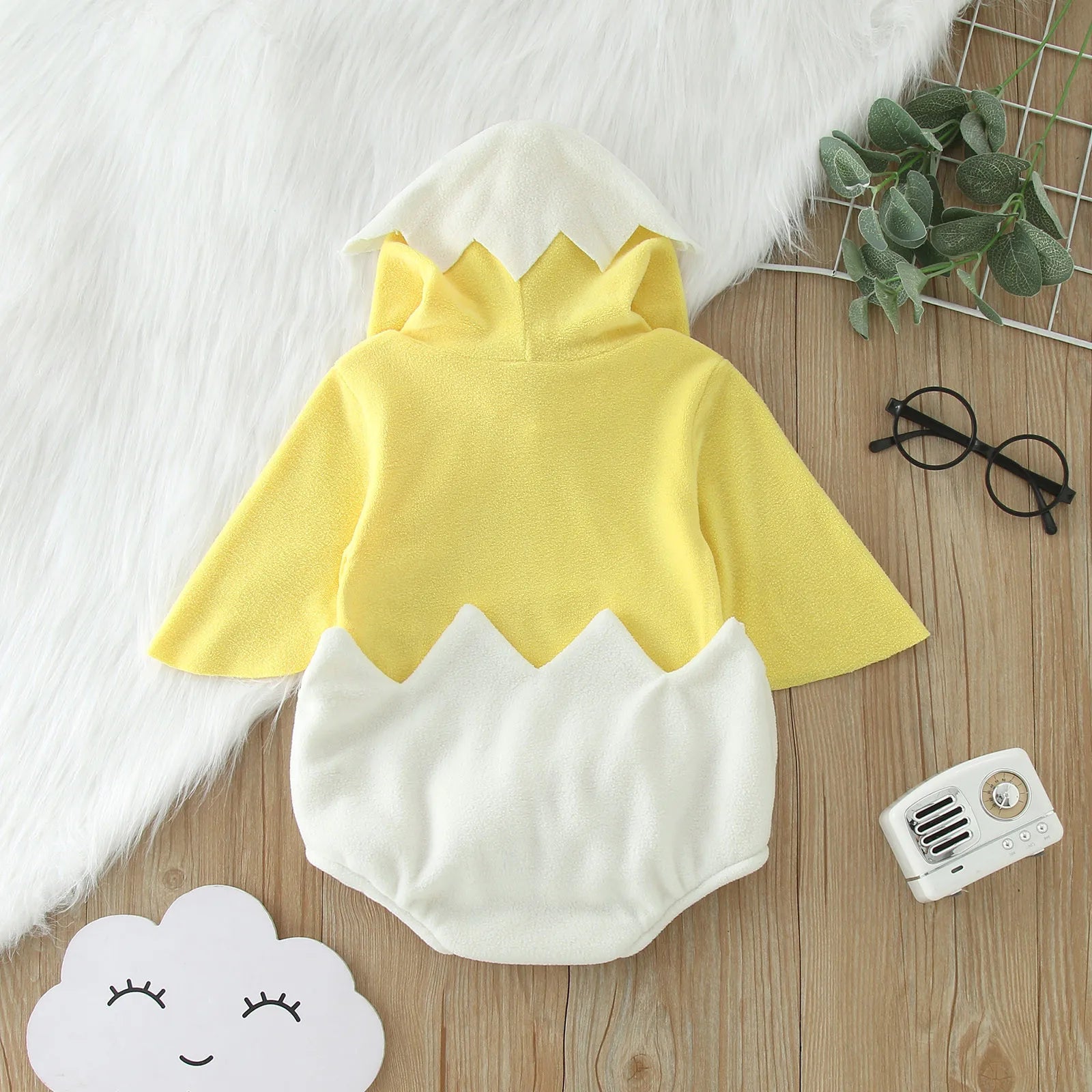 Baby Chick Hatching Romper Cute Easter Hoodie Outfit for Babies