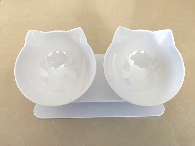 Non Slip Double Pet Bowl with Stand for Cats and Dogs