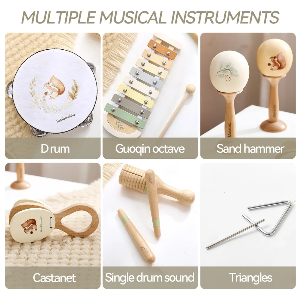 Montessori Wooden Musical Instruments Baby Toy Set
