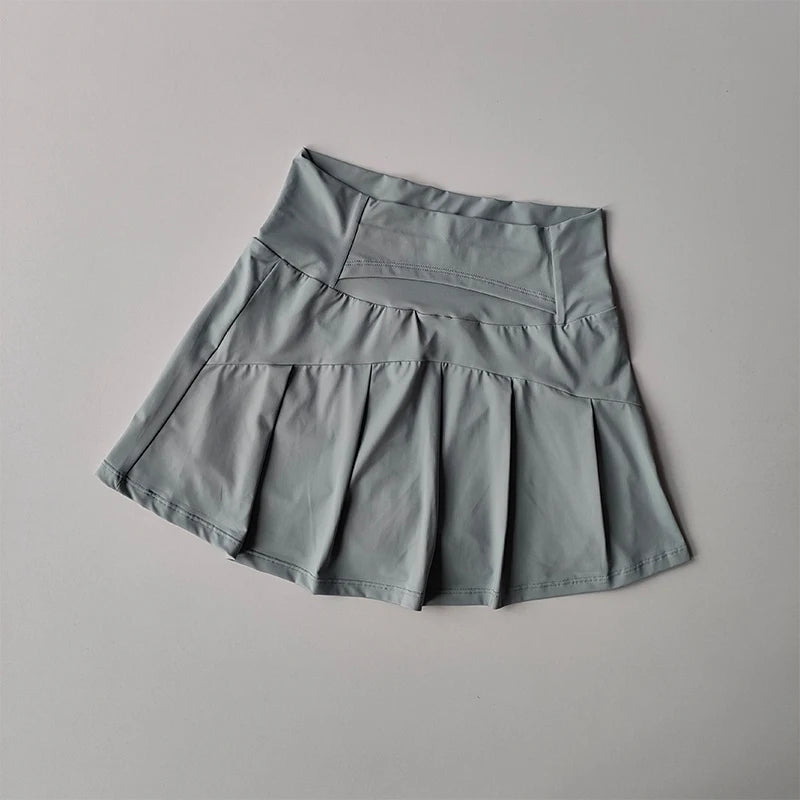 Women High Waist Sports Skirt Quick Dry Tennis Golf Yoga Running Skort