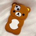Bear Couple Silicone Cartoon iPhone Case