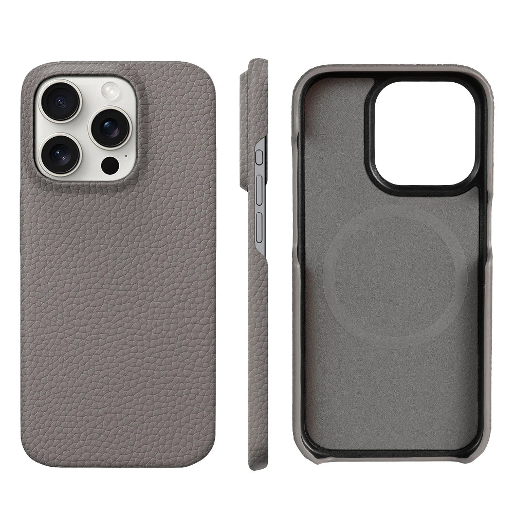 Natural Cowhide Leather MagSafe Magnetic iPhone Case