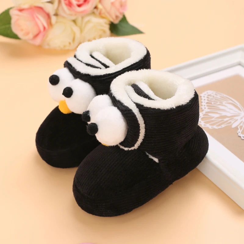 Baby Boys Girls Cute Cartoon Winter Booties Warm Non Slip First Walker Shoes