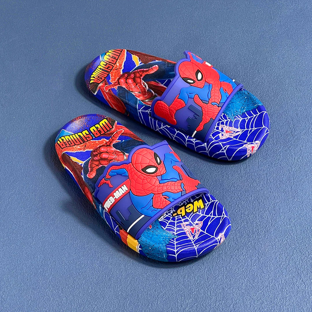 Kids Superhero Slide Sandals Cartoon Anti-Slip Summer Beach Slippers Open Toe Indoor Outdoor Shoes for Boys and Girls