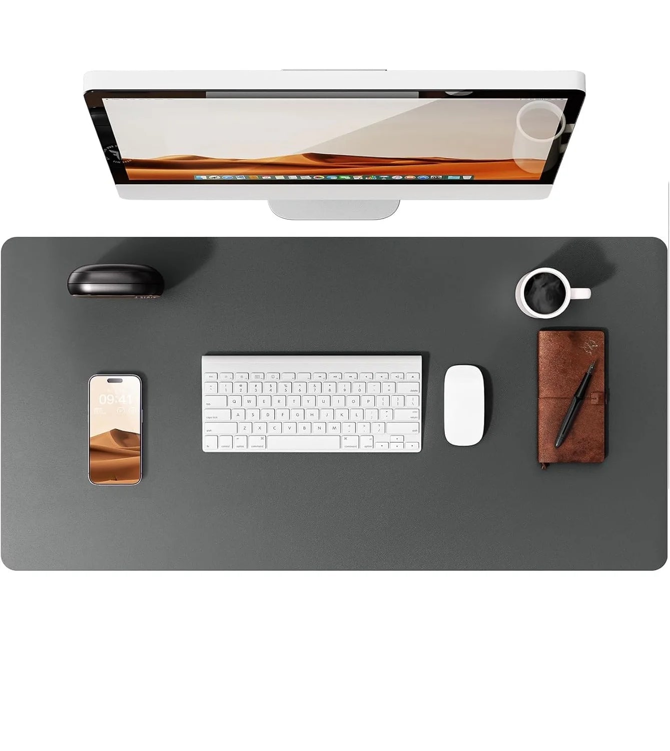 Large PU Leather Desk Mat Mouse Pad Non Slip Office Laptop Desk Protector