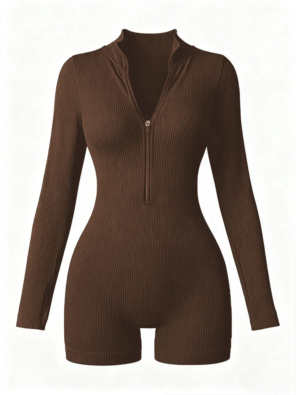 Women Ribbed Knit Short Sleeve Romper Jumpsuit