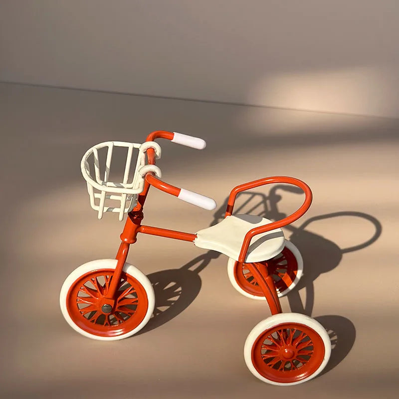 Miniature Iron Tricycle Realistic Bicycle Accessory Home Decor Gift