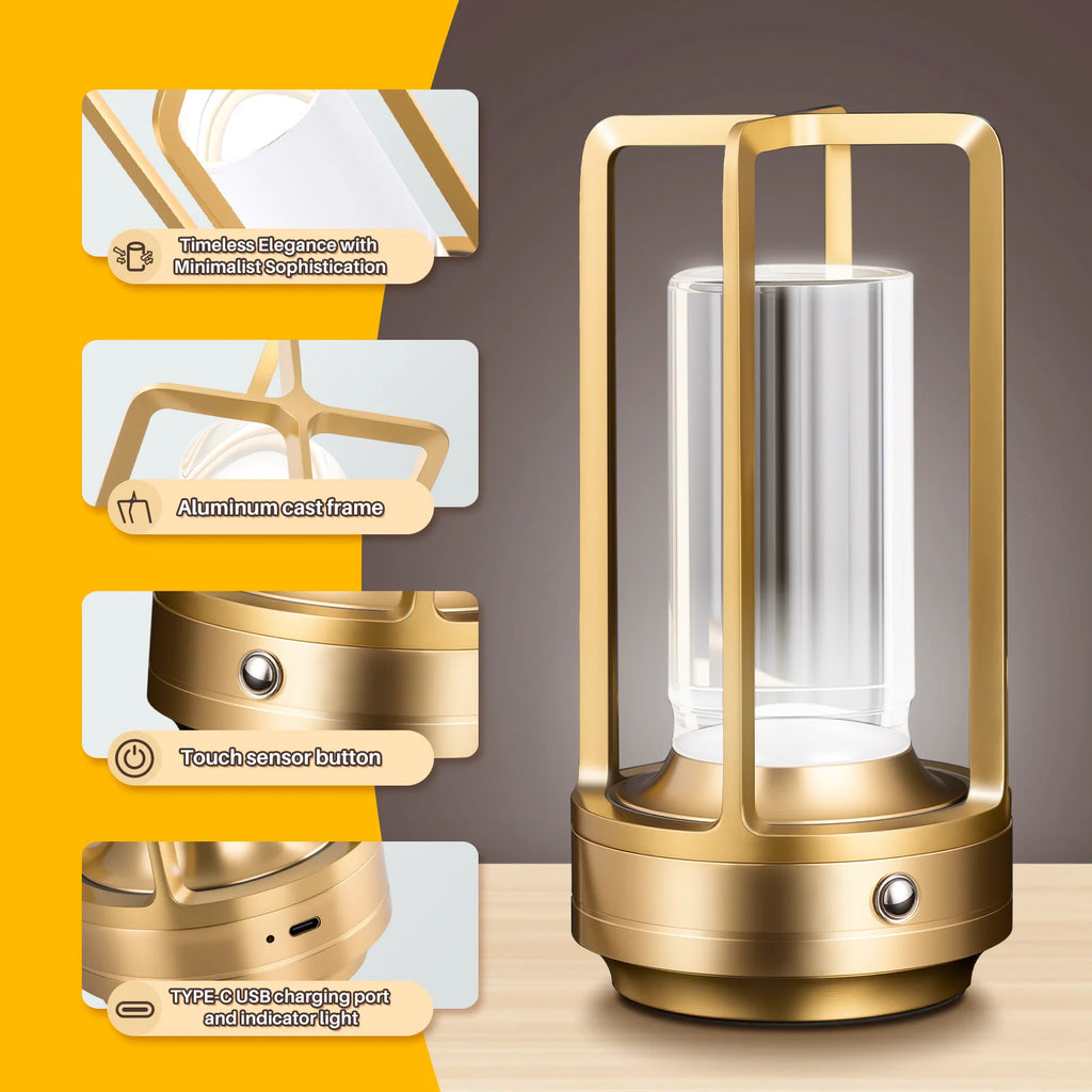 Cordless LED Table Lamp Rechargeable Outdoor Camping Night Light