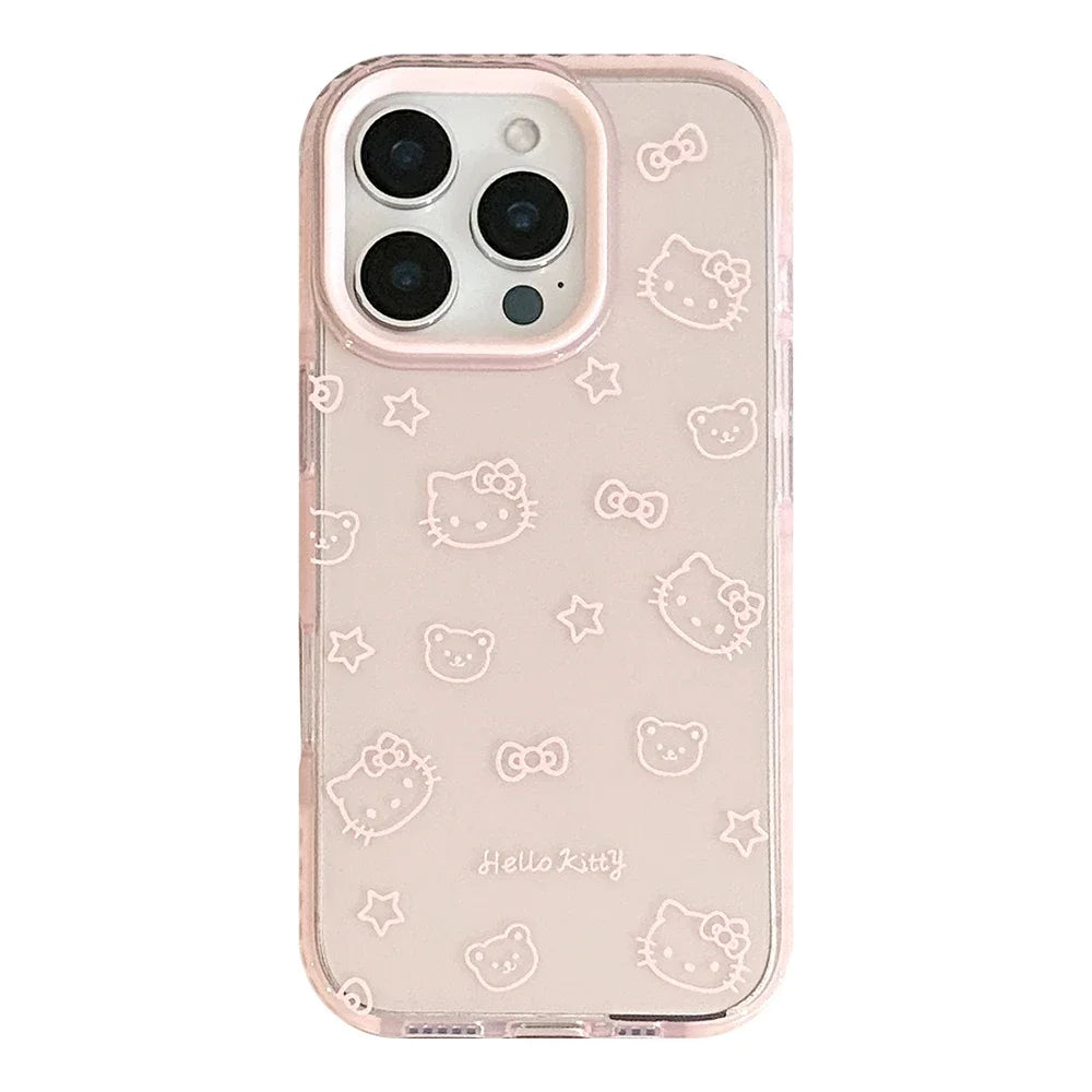 Transparent Bow Hello Kitty Shockproof iPhone Case