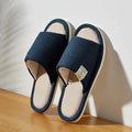 Linen Home Slippers Breathable Indoor Shoes Non Slip Open Toe Summer Bedroom Slippers Women Men