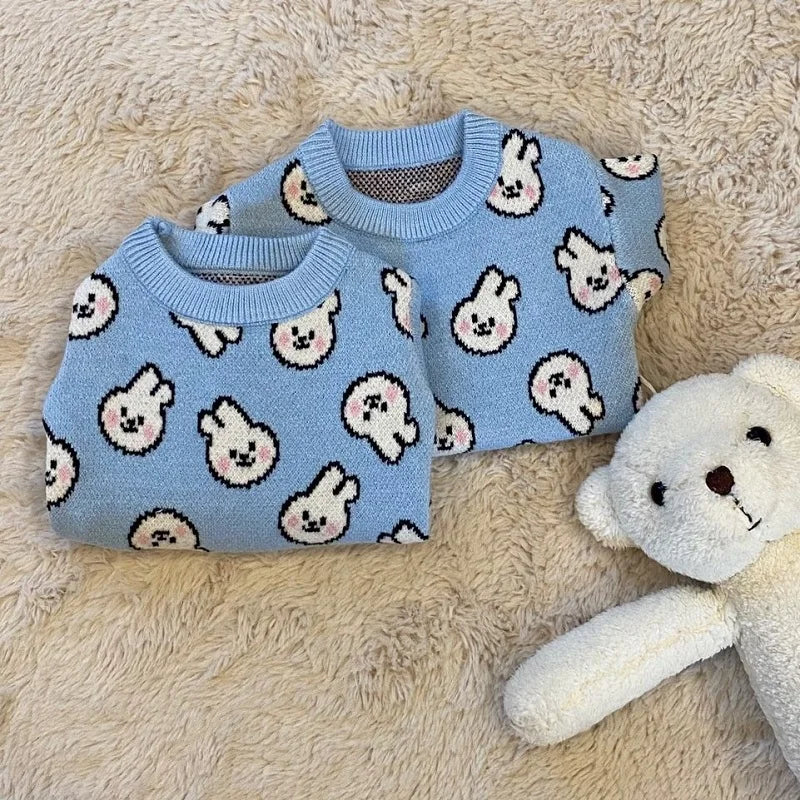 Bear Print Dog Knitted Sweater Warm Coat for Small Dogs