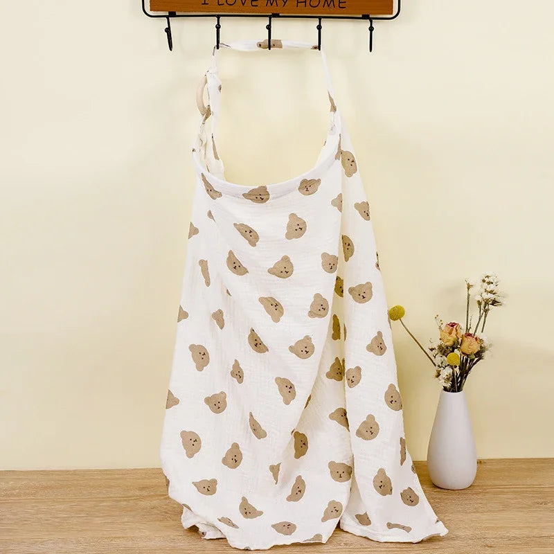 Cotton Breastfeeding Cover Adjustable Nursing Apron Stroller Blanket