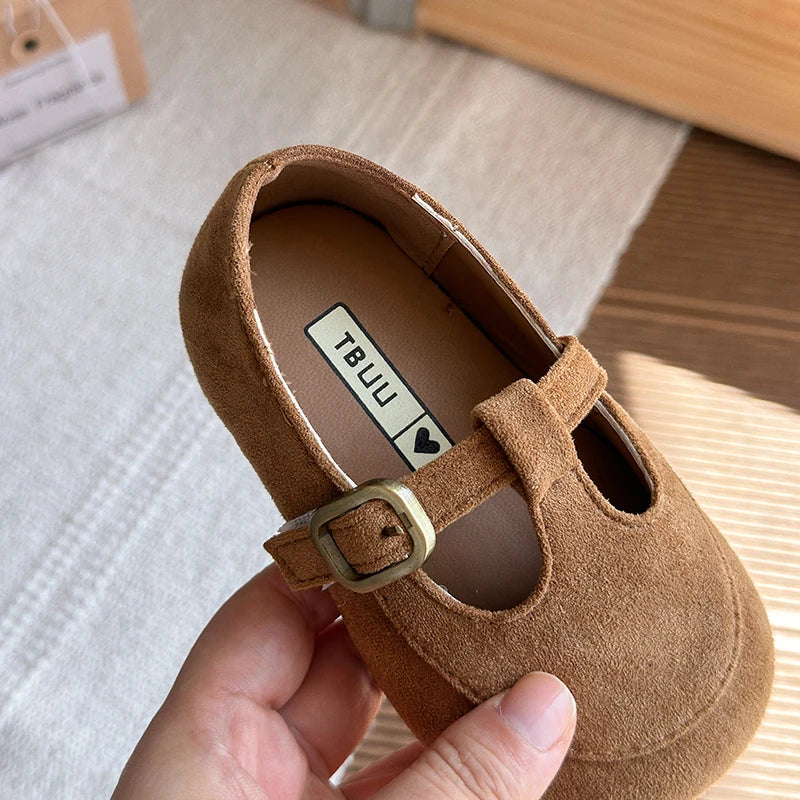 Toddler Girls T Strap Leather Dress Shoes Soft Party Flats