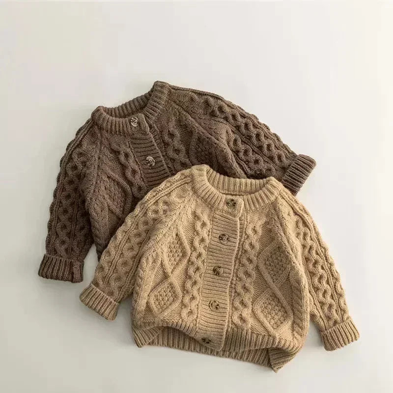 Kids Knit Cardigan Sweater Warm Long Sleeve Jacket for Boys & Girls