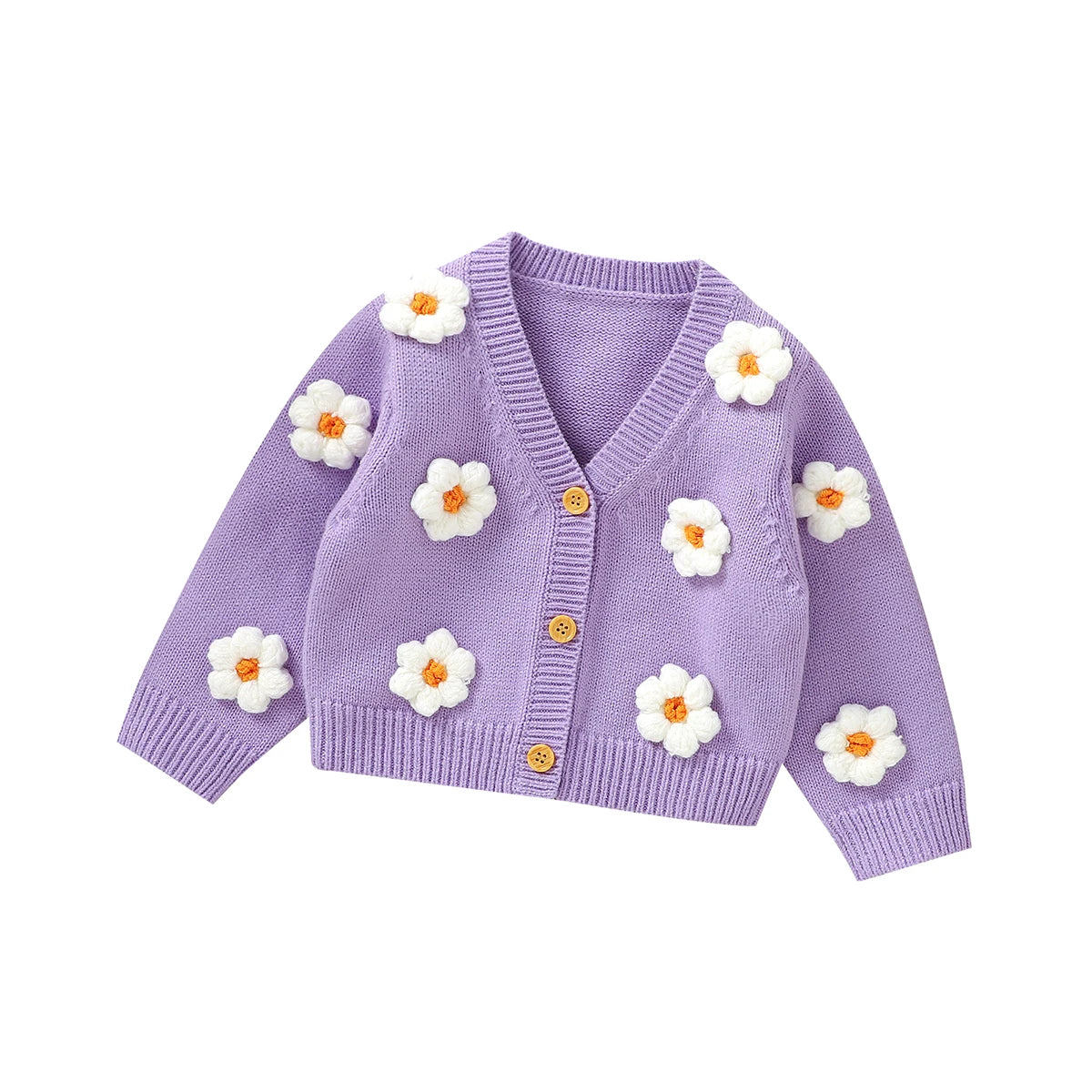 Baby Girl Knit Cardigan Long Sleeve Sweater Coat