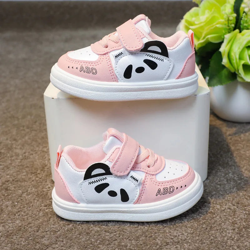 Kids PU Leather Sneakers Non Slip Casual Running Shoes for Boys Girls