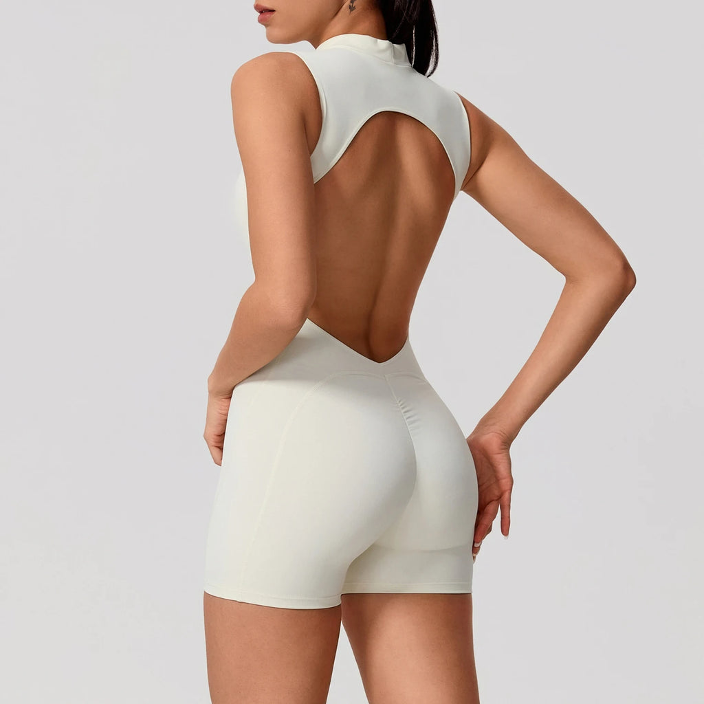 Women Sleeveless Yoga Jumpsuit High Stretch Gym Fitness Bodysuit Butt Lift Sportswear