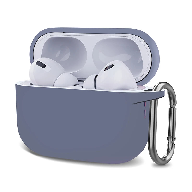 Silicone AirPods Case with Carabiner Shockproof Protective Cover for AirPods 1 2 3 Pro Pro 2