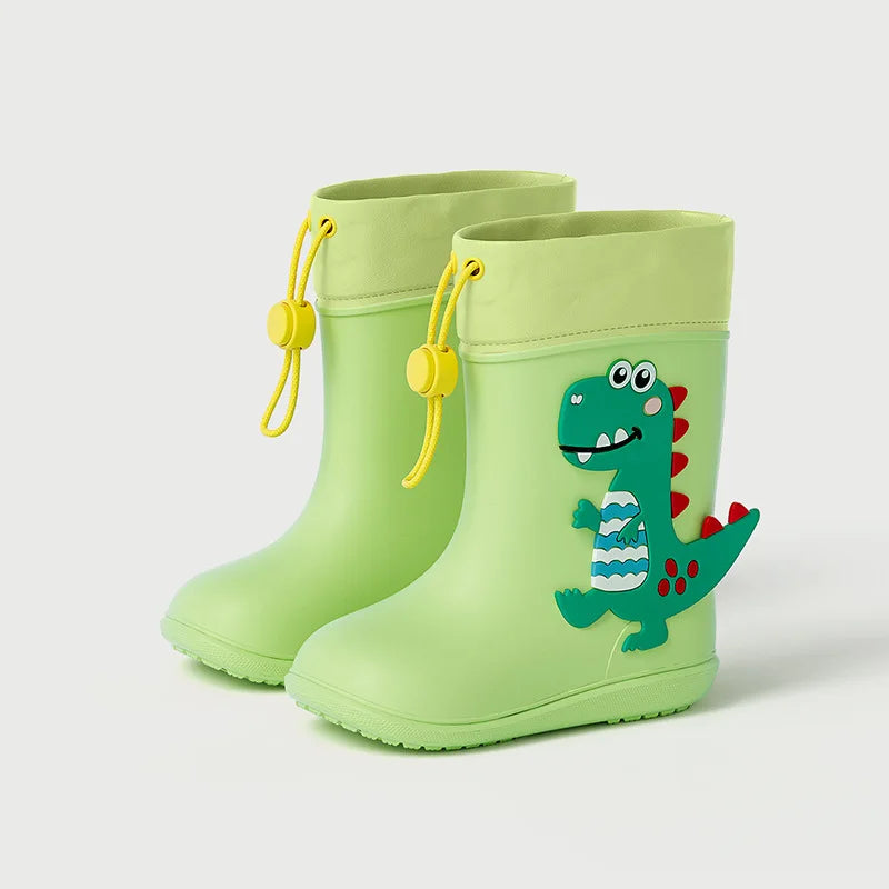 Kids Dinosaur Rain Boots Waterproof Non Slip Cartoon Rubber Shoes