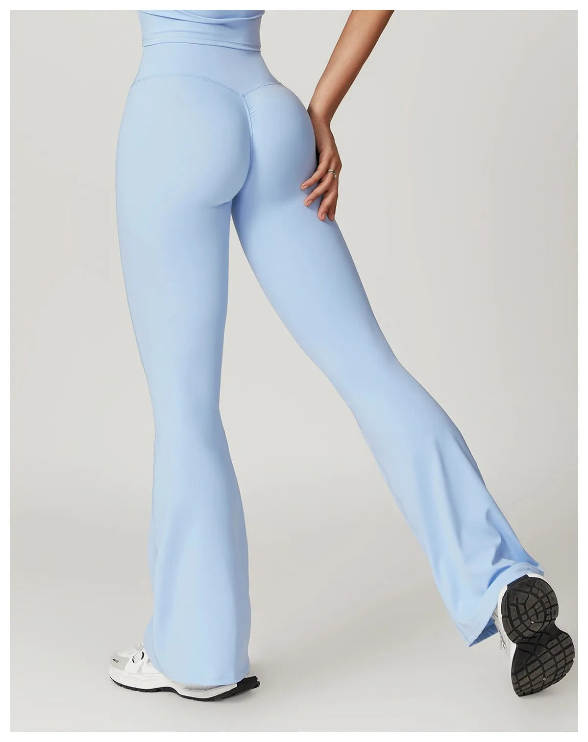 Women High Waist Flare Yoga Leggings V Cross Bell Bottom Pants