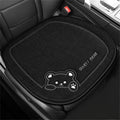 Cute Bear Car Seat Cushion Breathable Anti Slip Linen Seat Cover Universal