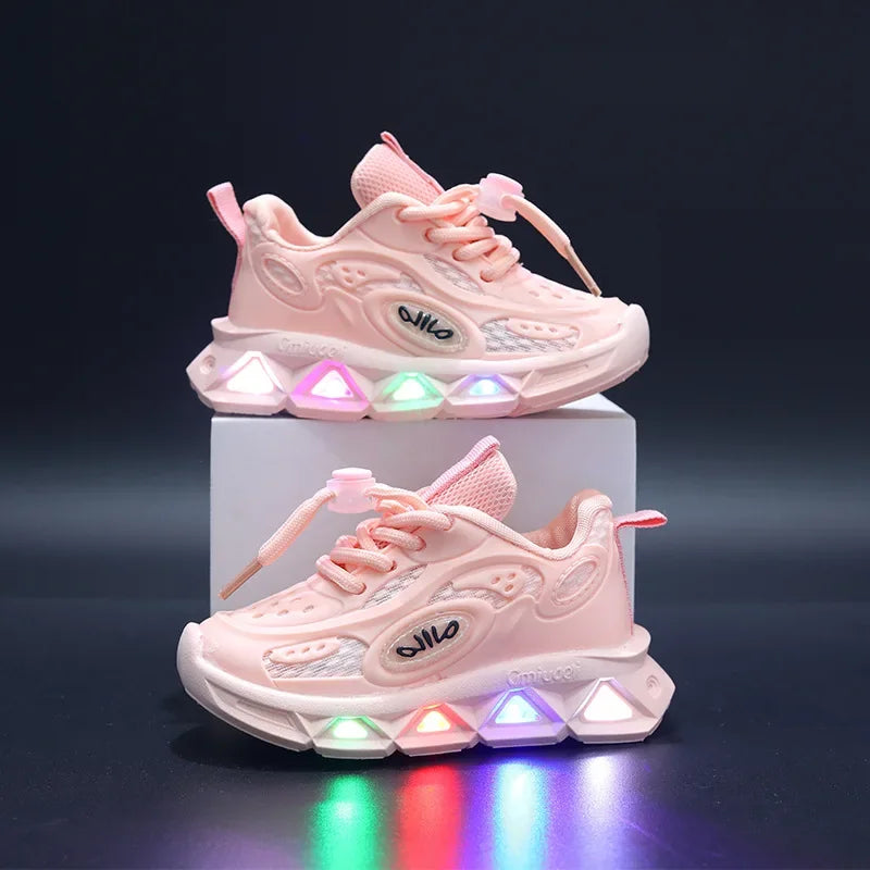 Kids Light Up Chunky Sneakers Soft Sole Baby Shoes for Boys and Girls