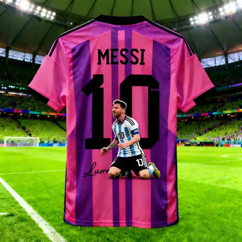 Messi #10 Quick-Dry Football Jersey for Adults & Kids