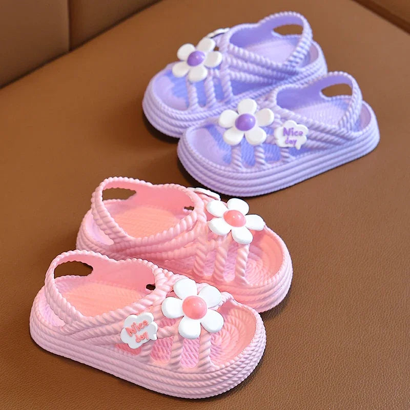 Kids Summer Slippers Soft Sole Anti Slip Beach Sandals for Boys Girls