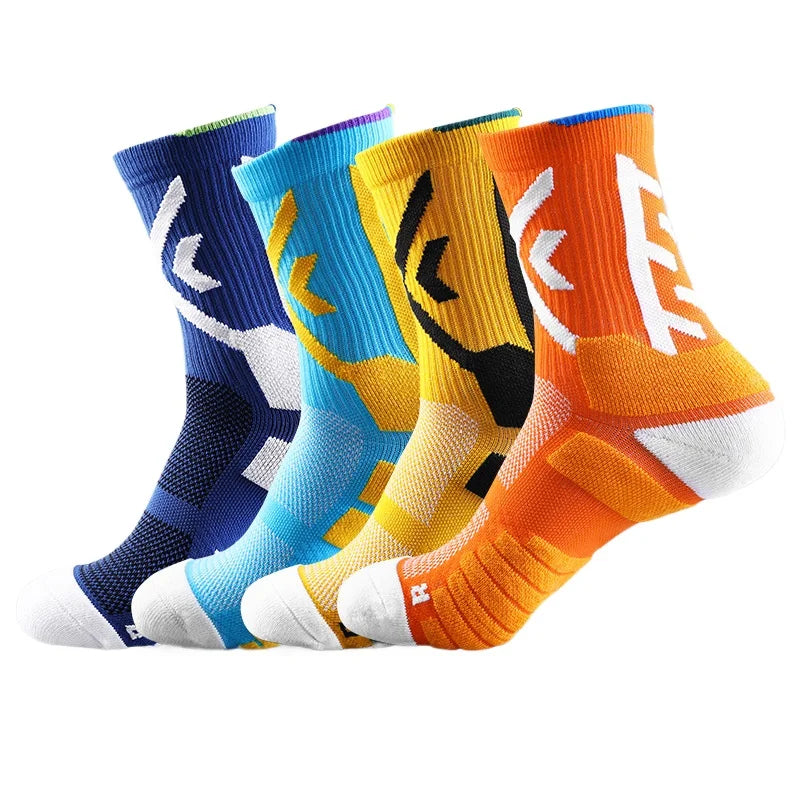 High Top Basketball Socks Cushioned Terry Breathable Moisture Wicking Sports Socks