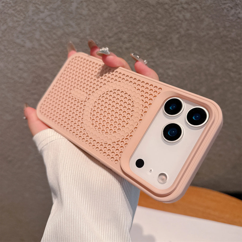 Breathable Mesh Heat Dissipation Magnetic iPhone Case