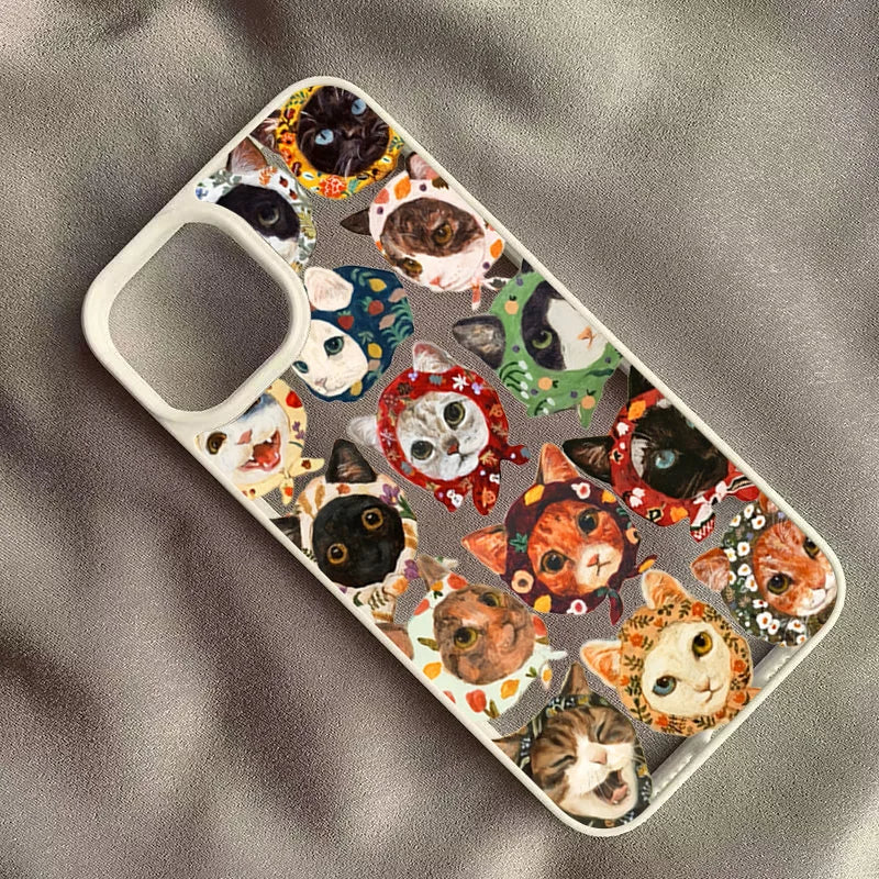 Colorful Cat Clear Anti Drop iPhone Case
