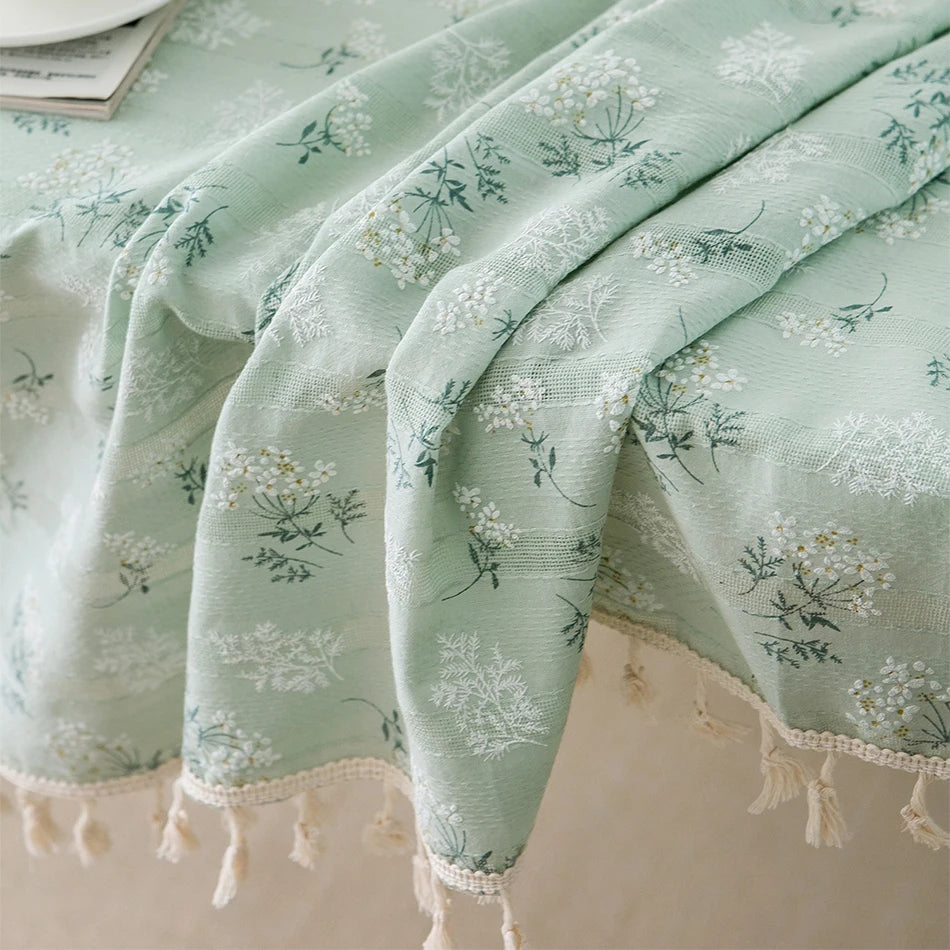 Daisy Cotton Floral Rectangle Tablecloth Kitchen Dining Table Cove