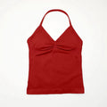 Longline Strappy Yoga Sports Vest Women Gym Workout Halter Bra Top